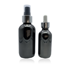 Black 2oz 4oz Glass Dropper Bottles UV Protection OEM ODM